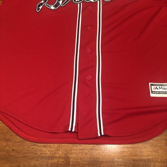 Atlanta Braves Majestic Jersey Mens XL Scarlet Alternate Cool Base Team MLB - Picture 6 of 11